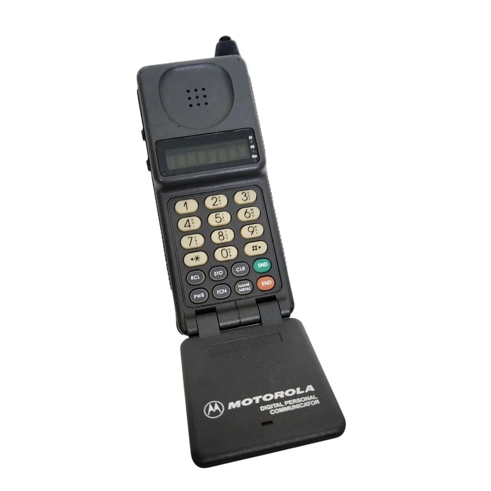 Vintage Motorola Flip A Bell Atlantic Black Phone Car Charger Case Manual Parts